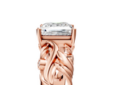 Rose gold Princess Solitaire Diamond Leaf Vine Band with Prong Setting_58