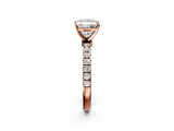 Rose gold Princess Solitaire Diamond Pavé Band with Four-Prong Setting_69