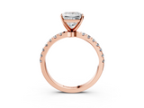 Rose gold Princess Solitaire Diamond Pavé Band with Four-Prong Setting_70
