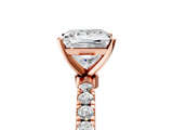 Rose gold Princess Solitaire Diamond Pavé Band with Four-Prong Setting_72