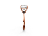 Rose gold Princess Solitaire Diamond Ring with 4-Prong Setting on a Classic Band_5