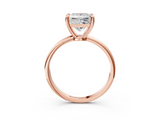 Rose gold Princess Solitaire Diamond Ring with 4-Prong Setting on a Classic Band_6