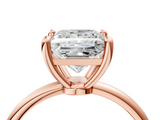 Rose gold Princess Solitaire Diamond Ring with 4-Prong Setting on a Classic Band_7