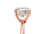 Rose gold Princess Solitaire Diamond Ring with 4-Prong Setting on a Classic Band_8
