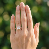 Rose gold Princess Solitaire Diamond Ring with Bezel Set Side Stones and Prong Setting_13