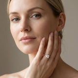 Rose gold Princess Solitaire Diamond Ring with Bezel Set Side Stones and Prong Setting_14