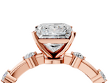 Rose gold Princess Solitaire Diamond Ring with Bezel Set Side Stones and Prong Setting_30