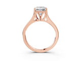 Rose gold Princess Solitaire Diamond Ring with Cathedral Band and Four-Prong Setting_66