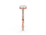 Rose gold Princess Solitaire Diamond Ring with Channel Set Band and Bezel Prong Setting_59