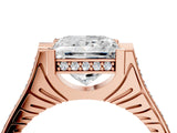 Rose gold Princess Solitaire Diamond Ring with Channel Set Band and Bezel Prong Setting_61
