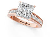 Rose gold Princess Solitaire Diamond Ring with Channel-Set Band and Four-Prong Setting_10