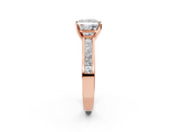 Rose gold Princess Solitaire Diamond Ring with Channel-Set Band and Four-Prong Setting_11