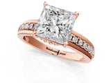 Rose gold Princess Solitaire Diamond Ring with Channel Set Band and Six-Prong Setting_49