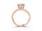 Rose gold Princess Solitaire Diamond Ring with Channel Set Band and Six-Prong Setting_51