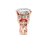 Rose gold Princess Solitaire Diamond Ring with Filigree Band and Four-Prong Setting_87