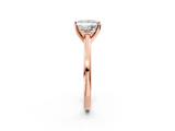 Rose gold Princess Solitaire Diamond Ring with Four-Prong Setting and Classic Band_10