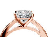 Rose gold Princess Solitaire Diamond Ring with Four-Prong Setting and Classic Band_12