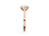 Rose gold Princess Solitaire Diamond Ring with Four-Prong Setting and Tapered Band 3