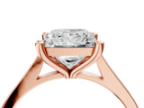Rose gold Princess Solitaire Diamond Ring with Four-Prong Setting and Tapered Band 5