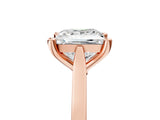 Rose gold Princess Solitaire Diamond Ring with Four-Prong Setting and Tapered Band