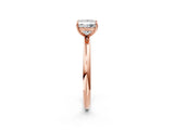 Rose gold Princess Solitaire Diamond Ring with Four-Prong Setting on a Plain Band_22