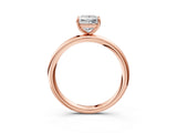Rose gold Princess Solitaire Diamond Ring with Four-Prong Setting on a Plain Band_23