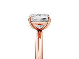 Rose gold Princess Solitaire Diamond Ring with Four-Prong Setting on a Plain Band_25