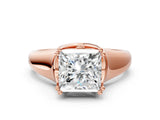 Rose gold Princess Solitaire Diamond Ring with Six-Prong Cathedral Setting_32