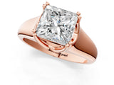 Rose gold Princess Solitaire Diamond Ring with Six-Prong Cathedral Setting_33