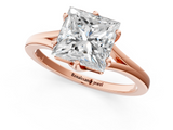 Rose gold Princess Solitaire Diamond Ring with Six-Prong Setting and Tapered Band_25