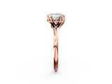 Rose gold Princess Solitaire Diamond Ring with Six-Prong Setting and Tapered Band_26