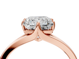 Rose gold Princess Solitaire Diamond Ring with Six-Prong Setting and Tapered Band_28