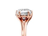 Rose gold Princess Solitaire Diamond Ring with Six-Prong Setting and Tapered Band_29