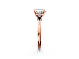 Rose gold Princess Solitaire Diamond Ring with Six-Prong Setting on a Classic Band 2