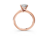Rose gold Princess Solitaire Diamond Ring with Six-Prong Setting on a Classic Band 3