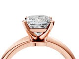 Rose gold Princess Solitaire Diamond Ring with Six-Prong Setting on a Classic Band 4