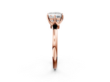 Rose gold Princess Solitaire Diamond Ring with Six-Prong Setting on a Classic Band_5
