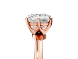 Rose gold Princess Solitaire Diamond Ring with Six-Prong Setting on a Classic Band_8