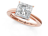Rose gold Princess Solitaire Diamond Ring with Split Shank and Four-Prong Setting_13