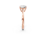 Rose gold Princess Solitaire Diamond Ring with Split Shank and Four-Prong Setting_14