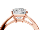 Rose gold Princess Solitaire Diamond Ring with Split Shank and Four-Prong Setting_16