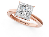 Rose gold Princess Solitaire Diamond Ring with Split Shank and Four-Prong Setting_21