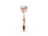 Rose gold Princess Solitaire Diamond Ring with Split Shank and Four-Prong Setting_22
