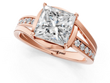 Rose gold Princess Solitaire Diamond Ring with Split Shank and Prong Setting_66