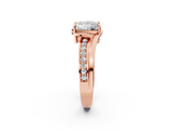 Rose gold Princess Solitaire Diamond Ring with Split Shank and Prong Setting_67