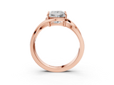 Rose gold Princess Solitaire Diamond Ring with Split Shank and Prong Setting_68