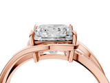 Rose gold Princess Solitaire Diamond Ring with Split Shank and Prong Setting_69