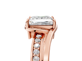 Rose gold Princess Solitaire Diamond Ring with Split Shank and Prong Setting_70