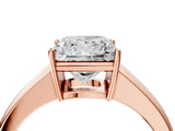 Rose gold Princess Solitaire Diamond Ring with Tapered Band and Four-Prong Setting_53