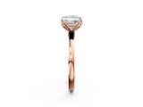 Rose gold Princess Solitaire Diamond Ring with Thin Band and Four-Prong Setting_5